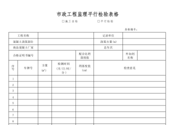JL215市政工程监理平行检验表格32页